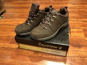 NWB Bearpaw Forester Men's Dark Brown Leather Shoes Size 9.5 Sneakers 379536 - Picture 1 of 6