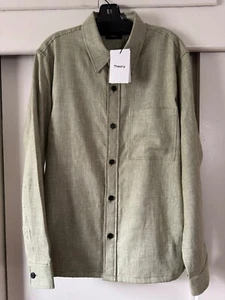 Theory green men's linen blend shirt / light jacket- Large - brand new with tag - Picture 1 of 6