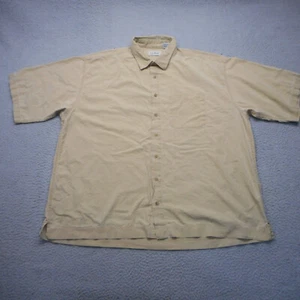 LL Bean Camisa Para Hombre Extra Grande Alta Beige Ligera Popelín Mangas Cortas Trabajo - Imagen 1 de 9