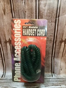 Beautiful Dark Forest Emerald Green Modular Handset Cords - NOS 25 feet (P2) - Picture 1 of 4