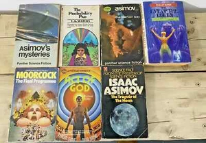 vintage Science Fiction 7 Books Bundle joblot Sci-fi moorcock asimov waters mann - Picture 1 of 8