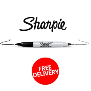 Black Sharpie Twin Tip Fine Ultra Fine Permanent Marker Dual Tip - Picture 1 of 2