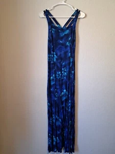 Sheri Martin blue floral maxi dress with a criss-cross back - Picture 1 of 8