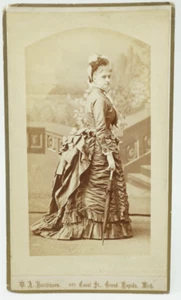 Antike viktorianische Sepia Schrank Karte Frau Mode Kleid 1800er Michigan - Bild 1 von 2