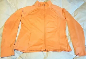 EUC Tek Gear LG Women's Long Sleeve Full Zip Jacket Yoga/Running Thumb High Viz - Picture 1 of 4