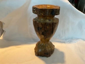 Beautiful Vintage Turned Burl Wood Art Vase HAND-CARVED Tree ROOT 9.5 inch high - Picture 1 of 6