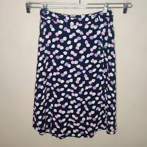 Talbots Midi Skirt Size 10P Petite Women's Leaf Petal Print Pastel Pink Purple - Picture 1 of 10