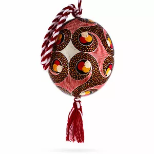 Ornamento tradizionale struzzo soffiato tecnica batik uovo di Pasqua ucraino pysanky - Foto 1 di 2