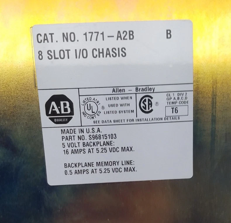 CHASSI DE E/S ALLEN BRADLEY 8 SLOTS 1771-A2B B - Imagem 1 de 3