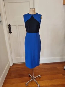 Diane Von Furstenberg size 8 ( US 4 ) amazing Blue & black fitted pencil dress - Picture 1 of 9