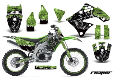 Graphic Stickers +#PLT/RIM Decals For Kawasaki KX450F 2009-2011 REAPER G - Image 1 of 2