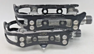Vintage Smooth Spinning SR Sakae Ringyo SP100BL Quill Pedals Race Black 9/16 - Picture 1 of 4