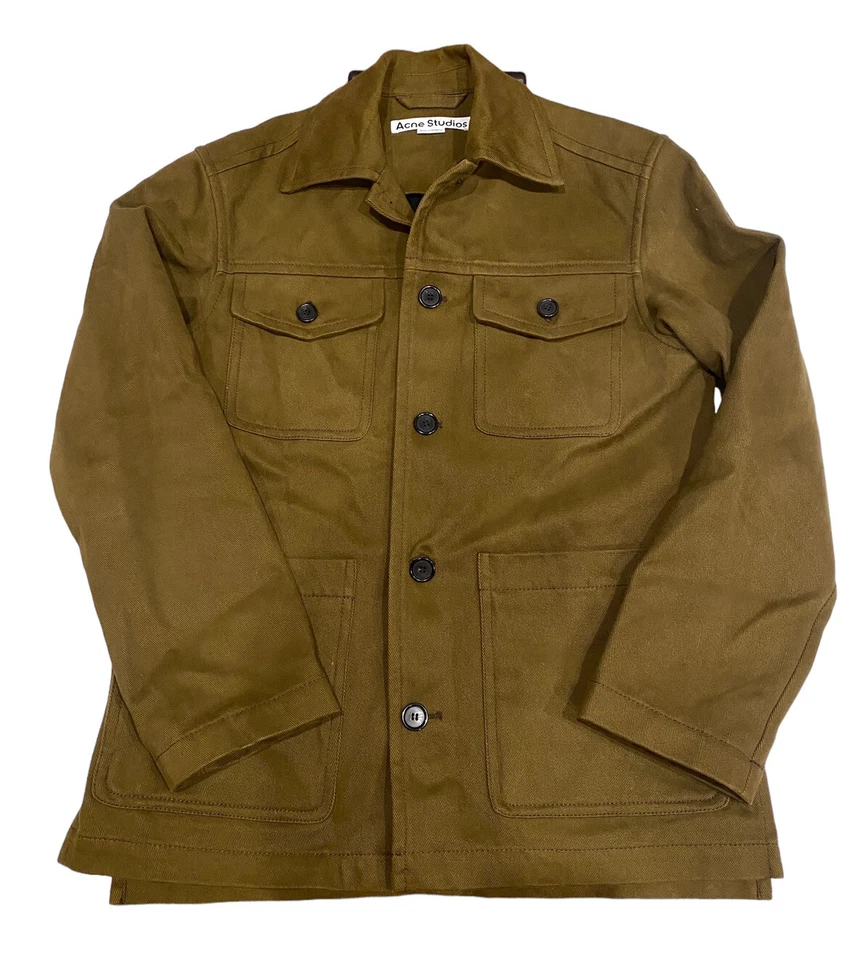 Acne Studios Mens Cotton Twill Military Olive Chore Coat Size 44 Bulgaria - Imagem 1 de 4