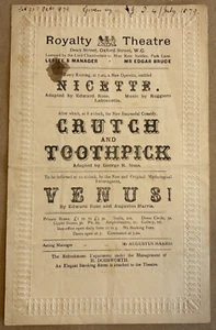 Victorian 1879 Royalty Theatre programme – Nicette, Toothpick & Venus - Picture 1 of 13