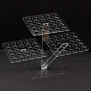 CLEAR 18" Acrylic 3 Tier Ice Cream Cone Holder Mini DISPLAY STAND Party Events - Picture 1 of 8