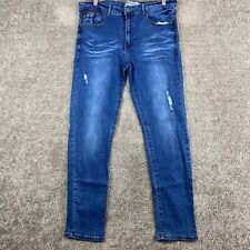 Modern Culture Premium Denim Straight Jeans Men's 36x30 Blue 5-Pocket Distressed