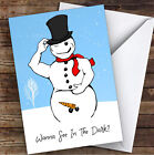 Funny Rude Snowman See In The Dark Joke Personalised Christmas Card