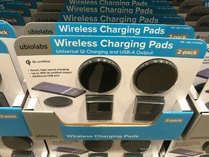 2 UbioLabs Wireless Charging Pads for Mobil/Cell Phones iPhones 8up Galaxy S6 up - Picture 1 of 7