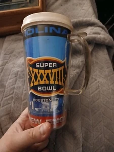 2003 Superbowl Patriots Vs Panthers Coffe Cup - Picture 1 of 1