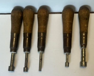 3 Lutz And 2 Other Wood Handled Machinists Nut Divers Custom 5 Total - Picture 1 of 8