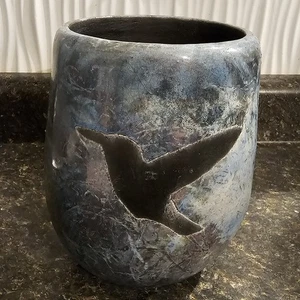 HAROLD LONG EASTERN BAND CHEROKEE INDIAN POTTERY NATIVE AMERICAN CLAY BIRD EBCI - Picture 1 of 5