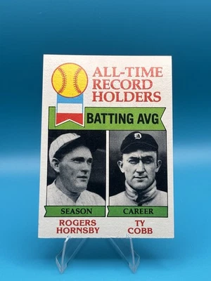 1979 年 Topps All-Time 唱片持有人击球 Avg Rogers Hornsby Ty Cobb #414 — 第 1/2 张图片