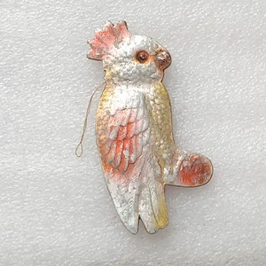 Vintage Christmas Dresden Cardboard Ornament USSR Xmas Antique Decor Old Parrot - Picture 1 of 5