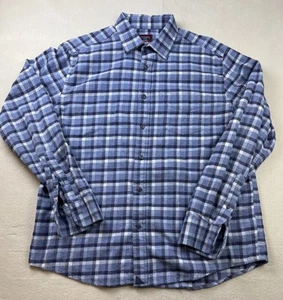 Camisa Untuckit Para Hombre Grande Azul Cuadros Franela Caylise Abotonada Manga Larga 2019 - Imagen 1 de 9