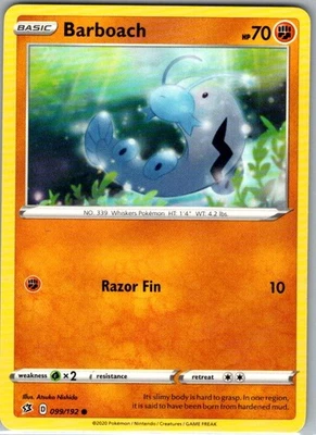 Barboach 099/192 - SWSH02: Rebel Clash Normal Common - Image 1 of 2