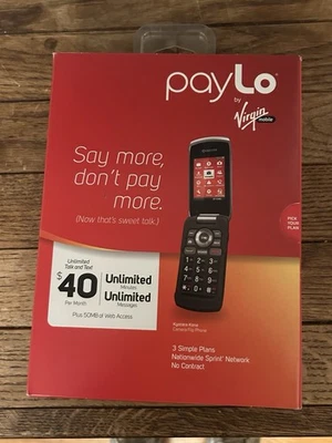 Kyocera Kona Flip Phone Cell Phone Blue Tooth Virgin Mobile Cellular New In Box - Image 1 of 4