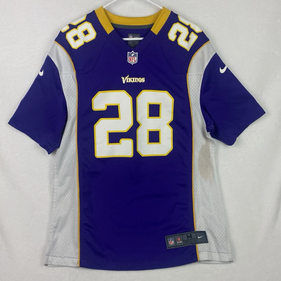 Camiseta deportiva Nike NFL Minnesota Vikings Adrian Peterson #28 adulto mediana púrpura amarilla Foto 1 de 4