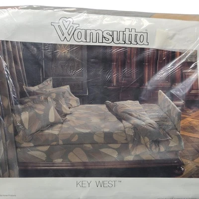 Vintage Wamsutta Key West King Flat Sheet 180 TC Percale Made in USA Bedding - Image 1 of 4