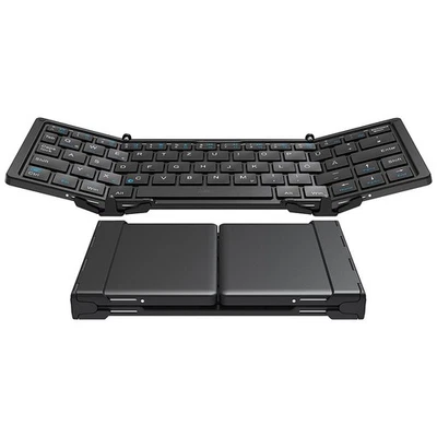 Callstel Ultrakompakte Trifold-Tastatur mit Standard-Enter-Taste, QWERTZ, Akku - Bild 1 von 4