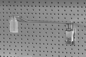 100 x pegboard double hooks 300 mm with hinged lock blister hook double hook - Picture 1 of 4