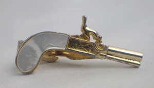 Vintage Swank Perlengriff goldfarben Derringer Pistole Tie Tack, Pin - Bild 1 von 3