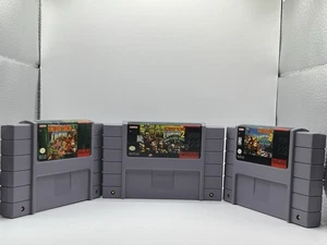  Donkey Kong Country 1, 2 & 3 Trilogy (Super Nintendo) SNES Authentic - Tested - Picture 1 of 17