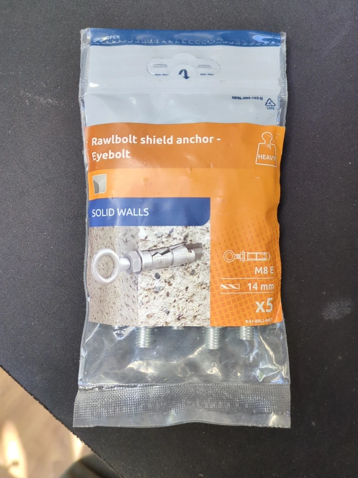 Paquete de 5 pernos de anclaje Rawplug Rawbolt Shield M8 E Foto 1 de 1