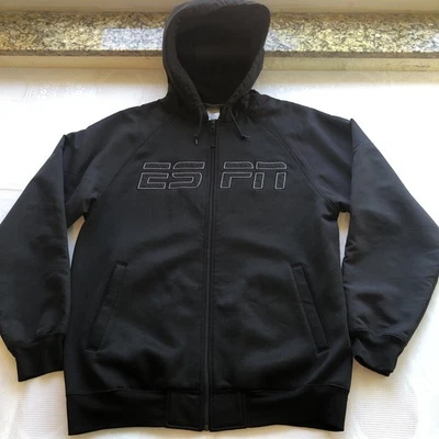 ESPN Oficial Negro Cremallera Sudadera con Capucha Chaqueta Sudadera Para Hombre Talla M ESPN Bordado Foto 1 de 4