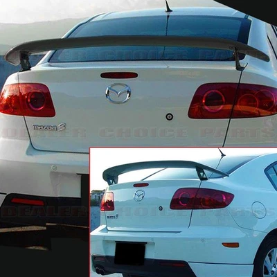 2004 2005 06 07 08-2013 Mazda 3 Sedan Mazdaspeed Style Spoiler Wing GLOSS BLACK - Image 1 of 4