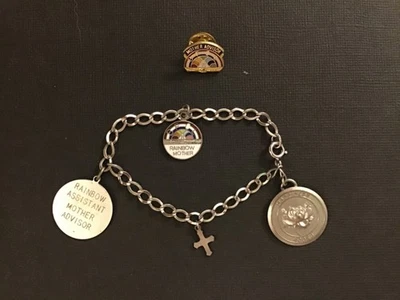 Винтажный заказ радуги для девочек мать советник браслет с брелоками и булавки комплект - Изображение 1 из 4