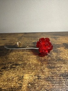 Glasstiel rote Rosen mit goldfarbenen Blütenblättern �� - Bild 1 von 12
