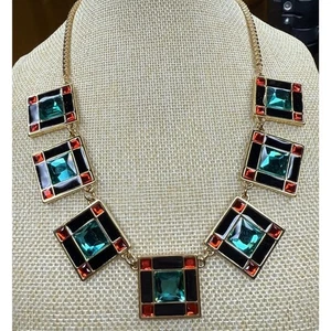 Collar Kate Spade NY Art Deco Declaración de Vacaciones Grueso Raro Retirado De Colección Y2K - Imagen 1 de 9