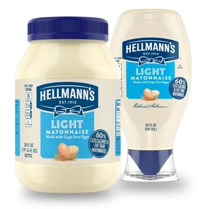 Hellmann's Light Maionese 20 fl oz bottiglia spremuta condimento basso grasso - Foto 1 di 12