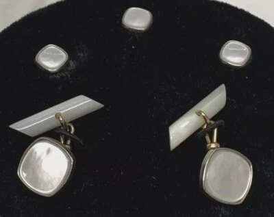 Corbata y gemelos Kreisler vintage tono dorado madreperla (juego ver fotos) Foto 1 de 4