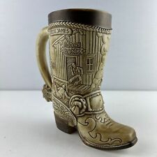 Western Cowboy Boot Commemorative Beer Stein 1981 Ceramarte Brazil