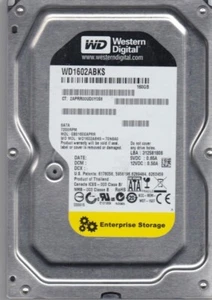 160 GB SATA Western Digital WD1602ABKS-70N8A0 7200rpm 16MB HDD 3.5 " Hard Drive - Picture 1 of 1