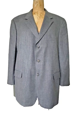 Brooks Brothers Sport Suit Blazer ?46?Linen/Wool Jacket Blue Gray Plaid Worsted Foto 1 de 4