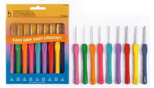 Pony Häkelnadel Set Easy Grip mit farbigen Griffen 9 Stück 56810 - Picture 1 of 1