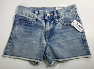 Old Navy Girl's Shorts 5 Denim High Rise Sky High Waist Cut-Off Jean NEW - Picture 1 of 4