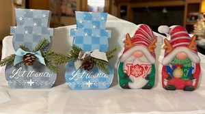 Rustic Christmas Decor solid wood holiday decor snowman gnomes - Picture 1 of 15
